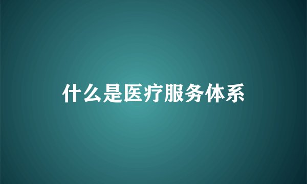什么是医疗服务体系