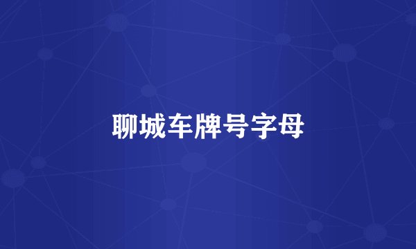 聊城车牌号字母