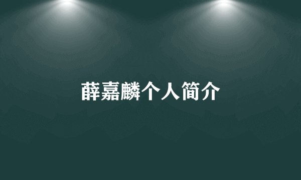 薛嘉麟个人简介