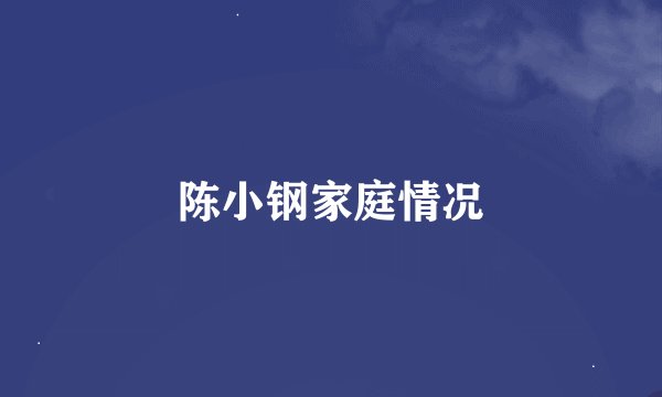陈小钢家庭情况