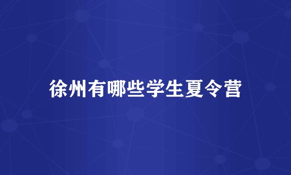 徐州有哪些学生夏令营