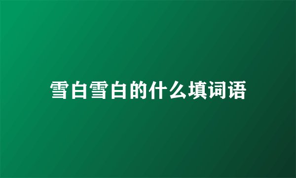 雪白雪白的什么填词语