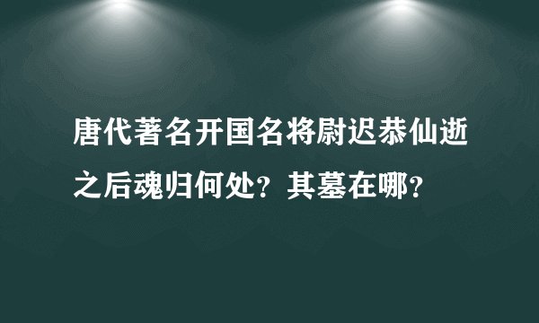 唐代著名开国名将尉迟恭仙逝之后魂归何处？其墓在哪？