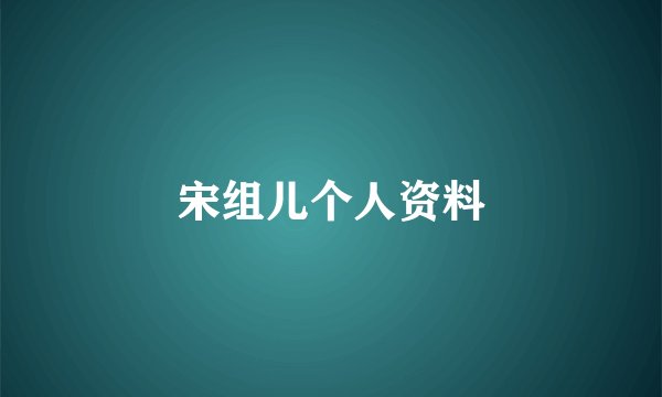 宋组儿个人资料