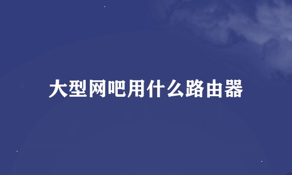 大型网吧用什么路由器