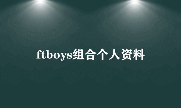 ftboys组合个人资料