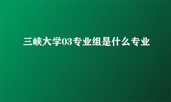 三峡大学03专业组是什么专业