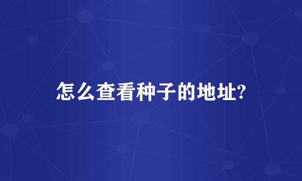 怎么查看种子的地址?