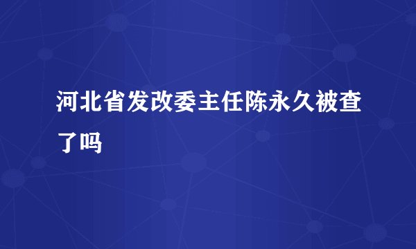 河北省发改委主任陈永久被查了吗