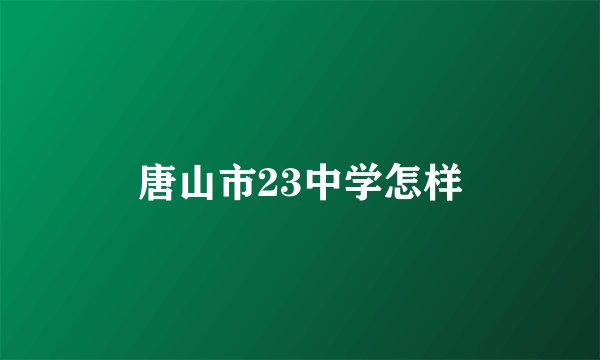 唐山市23中学怎样