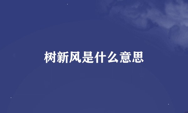 树新风是什么意思