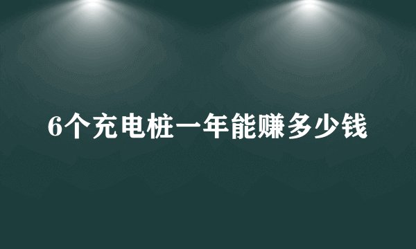 6个充电桩一年能赚多少钱
