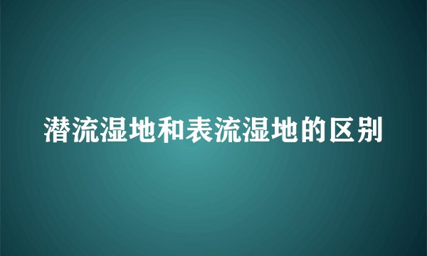 潜流湿地和表流湿地的区别
