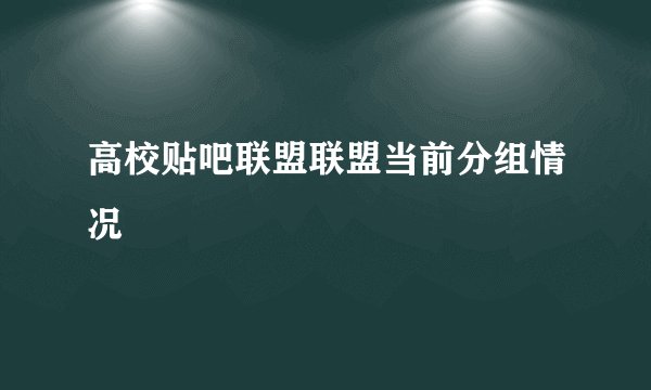 高校贴吧联盟联盟当前分组情况