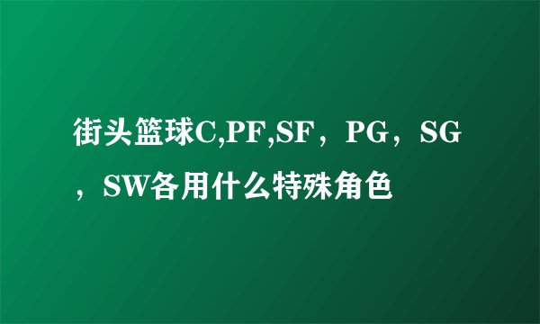 街头篮球C,PF,SF,PG,SG,SW各用什么特殊角色