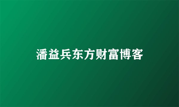 潘益兵东方财富博客
