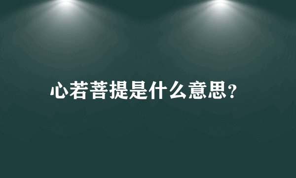 心若菩提是什么意思？