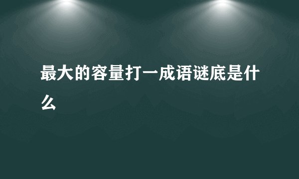 最大的容量打一成语谜底是什么