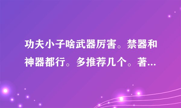 功夫小子啥武器厉害。禁器和神器都行。多推荐几个。著名理由。和连招方法。谢谢了。