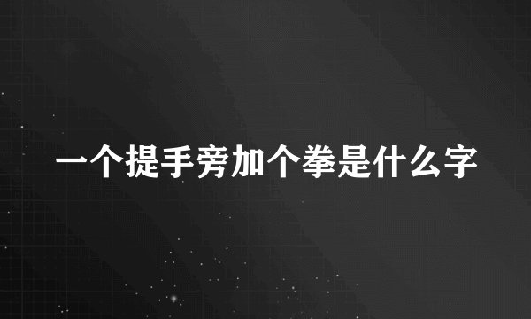 一个提手旁加个拳是什么字