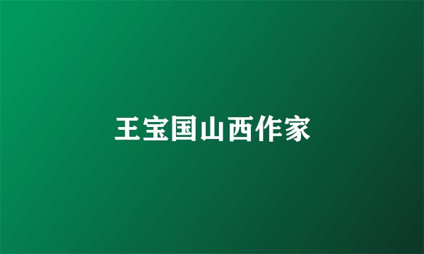 王宝国山西作家