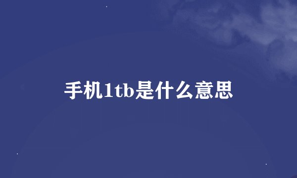 手机1tb是什么意思