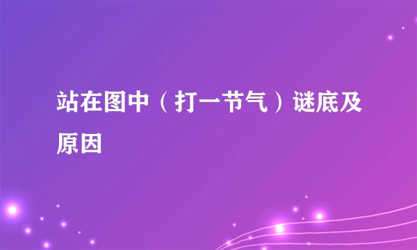 站在图中（打一节气）谜底及原因