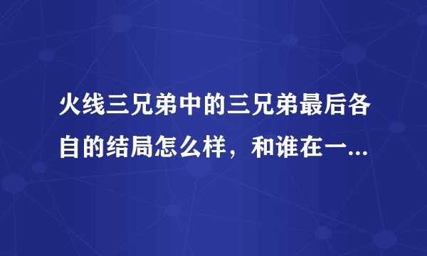 火线三兄弟中的三兄弟最后各自的结局怎么样，和谁在一起成一对了啊?
