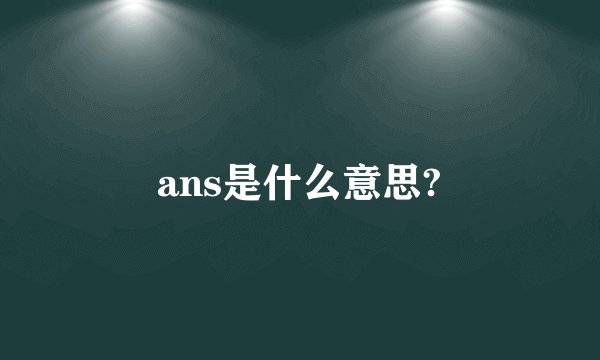 ans是什么意思?