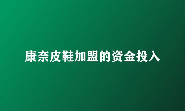康奈皮鞋加盟的资金投入