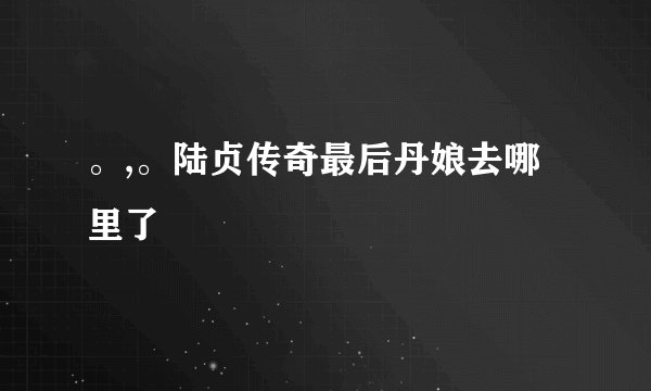 。,。陆贞传奇最后丹娘去哪里了