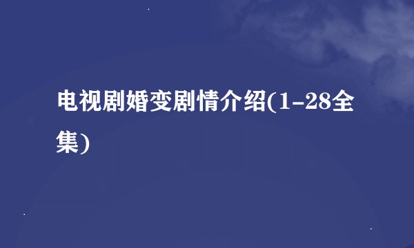 电视剧婚变剧情介绍(1-28全集)
