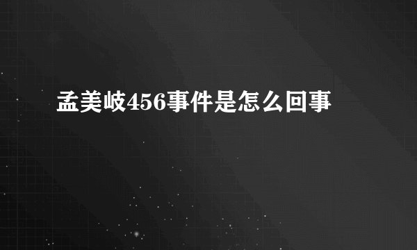 孟美岐456事件是怎么回事