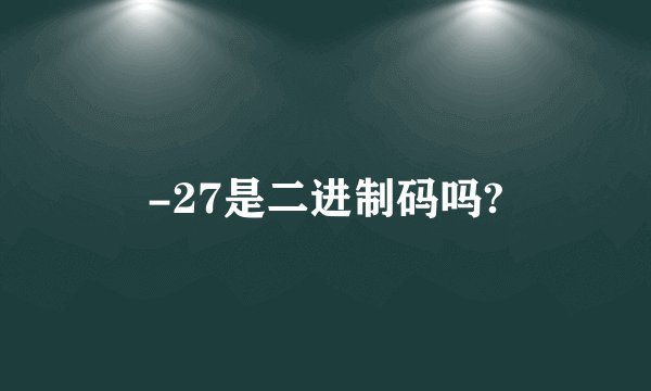 -27是二进制码吗?