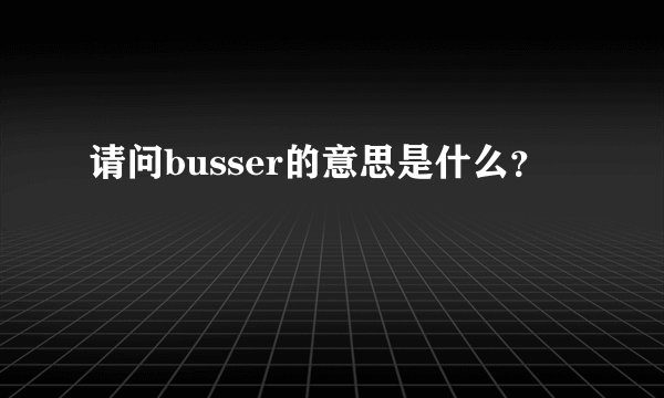 请问busser的意思是什么？