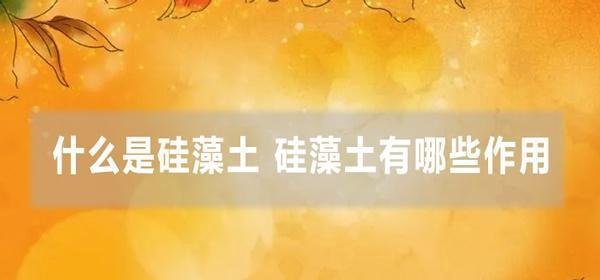 什么是硅藻土 硅藻土有哪些作用