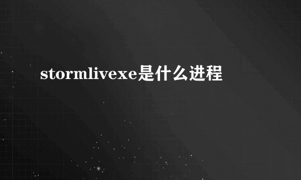 stormlivexe是什么进程