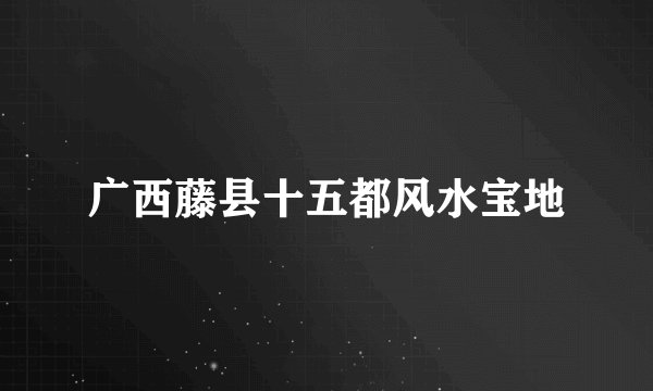 广西藤县十五都风水宝地