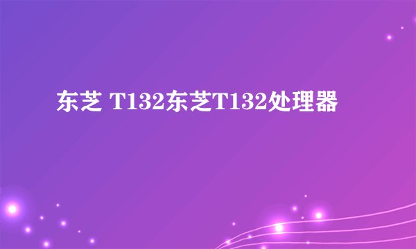 东芝 T132东芝T132处理器