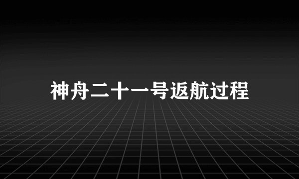 神舟二十一号返航过程