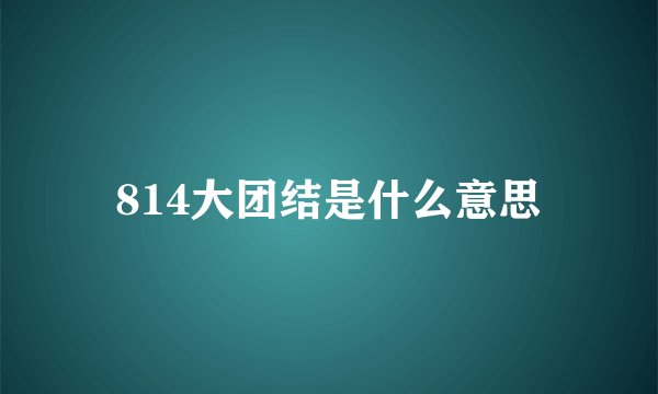 814大团结是什么意思
