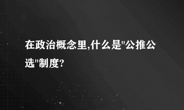 在政治概念里,什么是