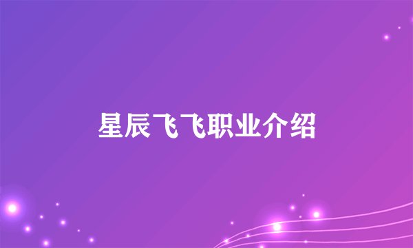 星辰飞飞职业介绍