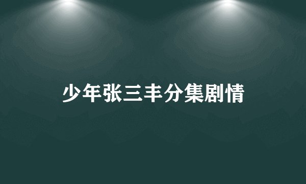 少年张三丰分集剧情