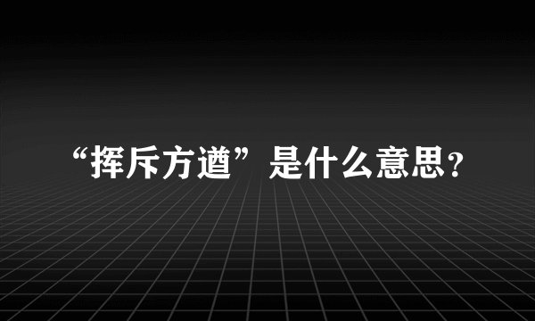 “挥斥方遒”是什么意思？