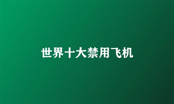 世界十大禁用飞机