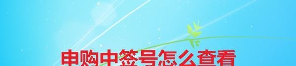 申购中签号怎么查看