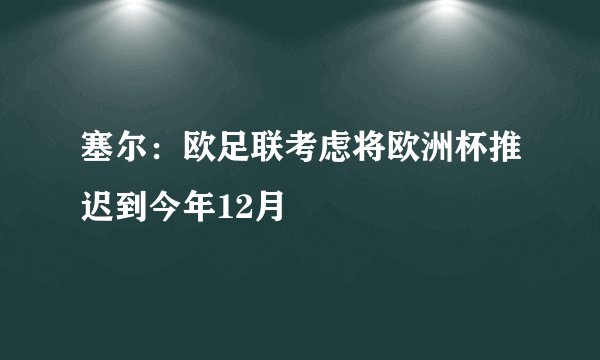 塞尔：欧足联考虑将欧洲杯推迟到今年12月