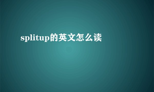splitup的英文怎么读