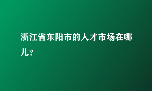 浙江省东阳市的人才市场在哪儿？